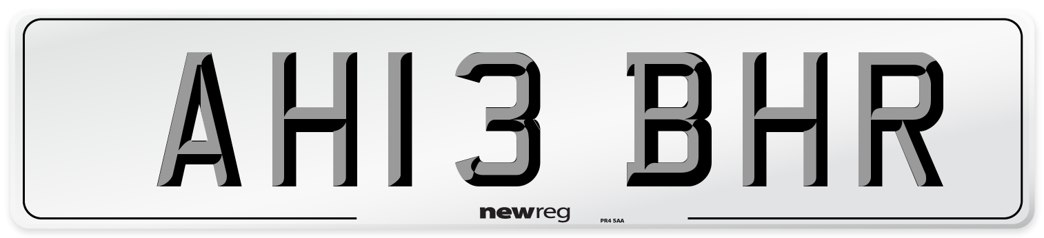 AH13 BHR Number Plate from New Reg